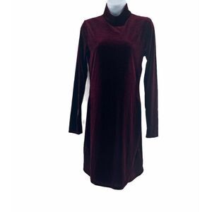 Pinklicious Velvet Mock Neck Long Sleeve Dress L